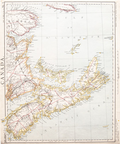 Nova Scotia, Prince Edward Island, Breton, parts of New Brunswick and Quebec 1884